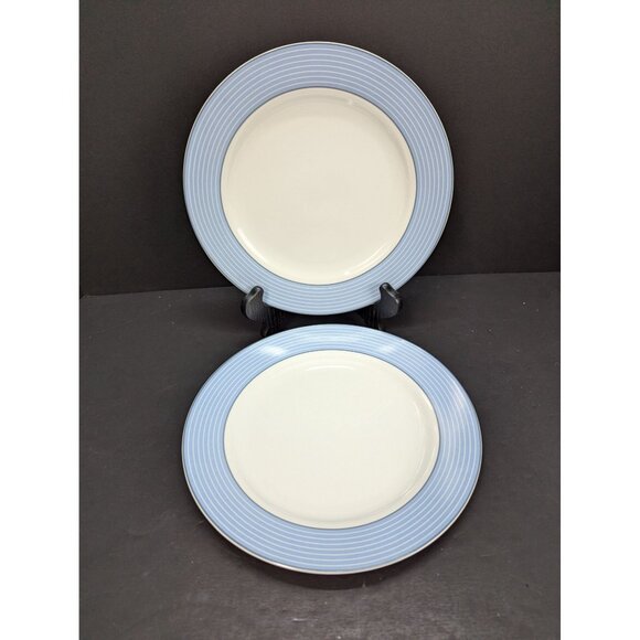 Germany Flirt by R&B Decor Happy Day Blue 9 1/2" Dinner Plate Set of 2 - Picture 1 of 6